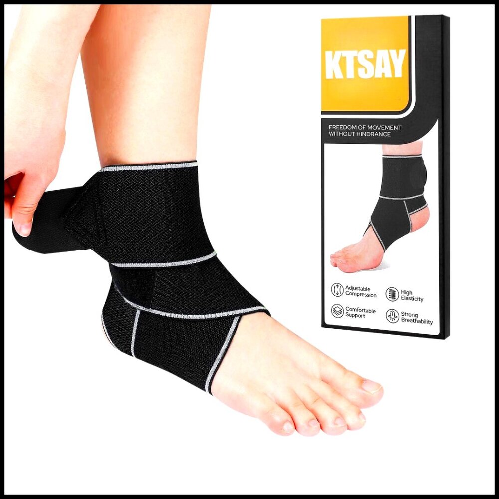 Adjustable Ankle Support Brace Compression Wrap For Sprains Tendonitis Relief